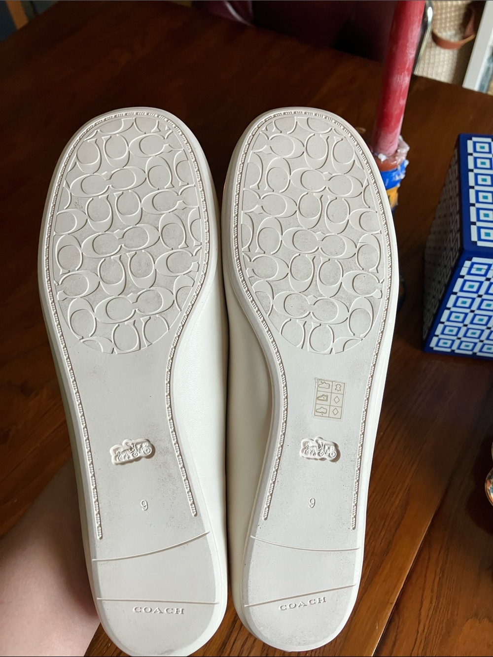 COACH Cream Leather Ballet Flats - Picture 3 of 8